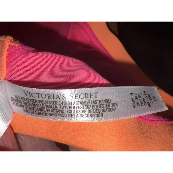 Victoria's Secret VSX Sport Bra Hot‎ Pink Criss Cross Back Padded Size 34D - Picture 10 of 12